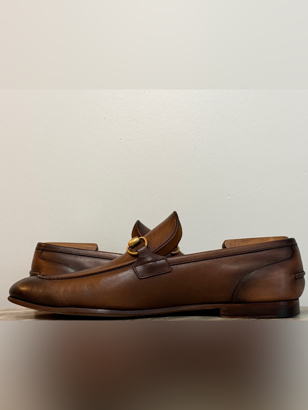 GUCCI Jordaan Horsebit Brown Ombre Leather Loafer 11/11.5 US 1953 Moccasin $1100 - Picture 5 of 10